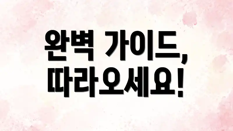 완벽 가이드, 따라오세요!