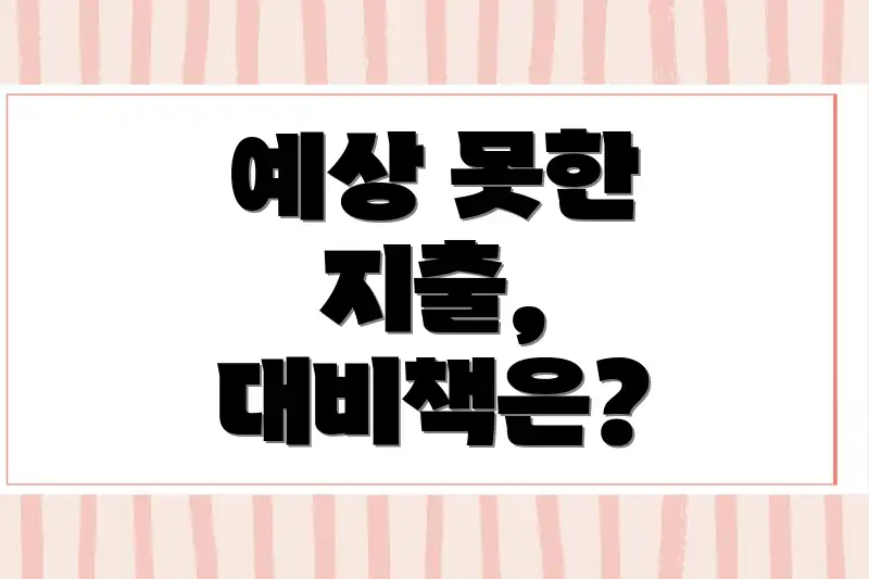 예상 못한 지출, 대비책은?