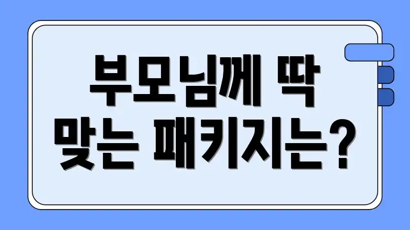 부모님께 딱 맞는 패키지는?