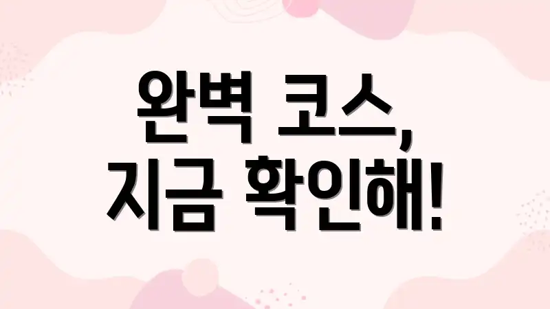 완벽 코스, 지금 확인해!