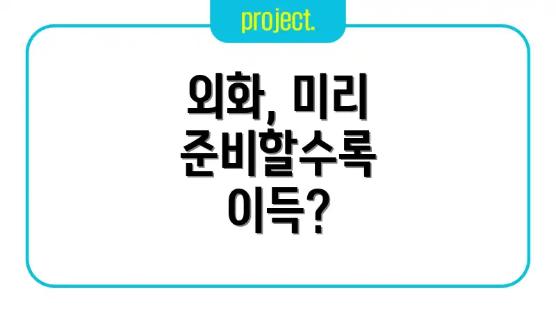 외화, 미리 준비할수록 이득?