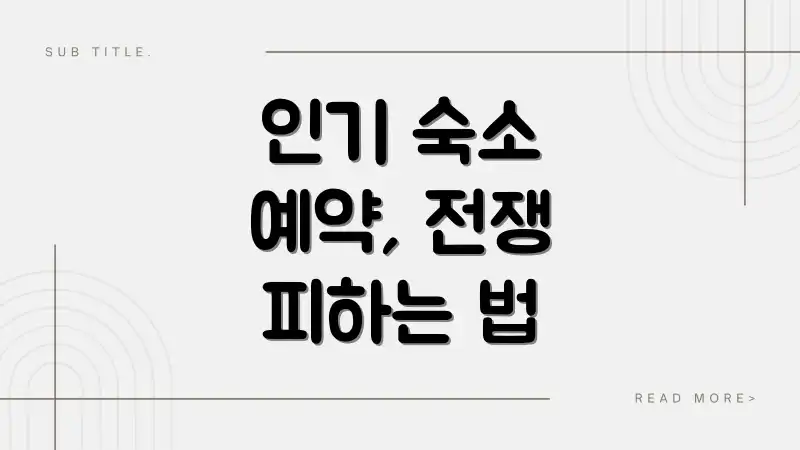 인기 숙소 예약, 전쟁 피하는 법