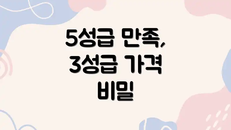 5성급 만족, 3성급 가격 비밀