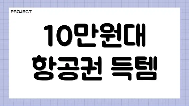 10만원대 항공권 득템