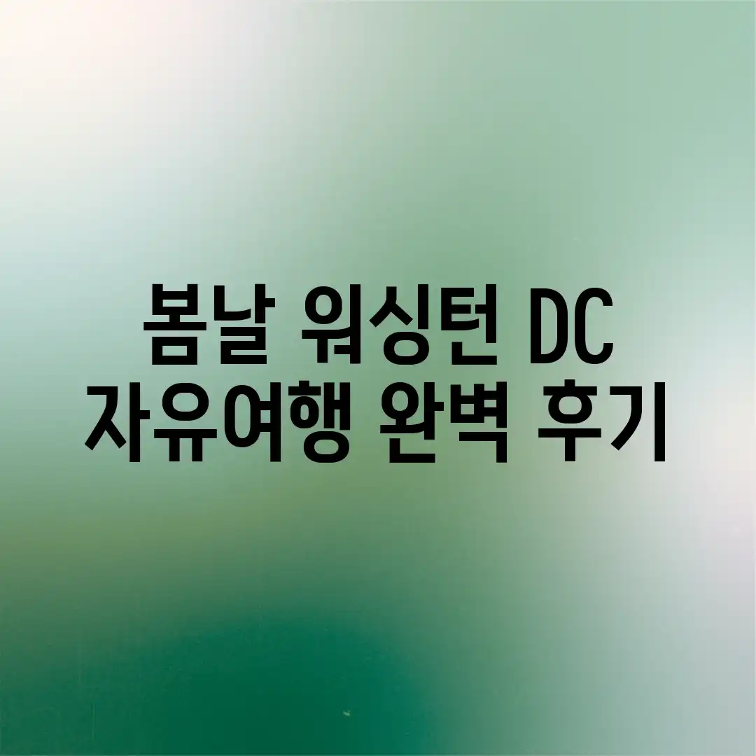 봄날, 워싱턴 D.C. 자유여행 완벽 후기 봄날, 워싱턴 D.C. 자유여행 완벽 후기