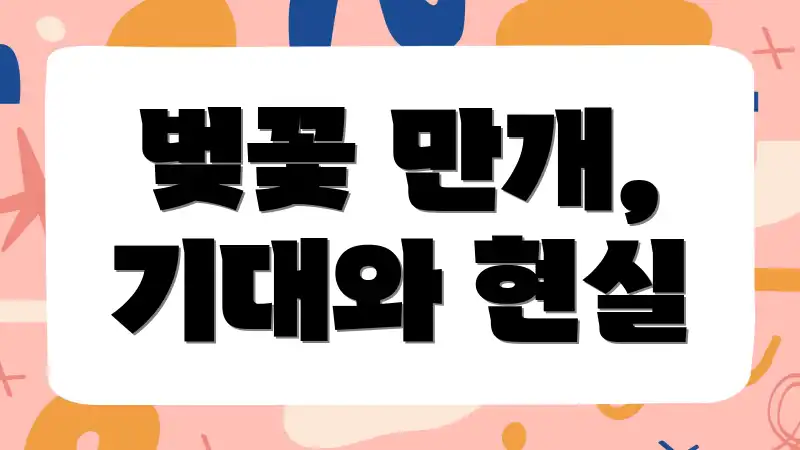 벚꽃 만개, 기대와 현실