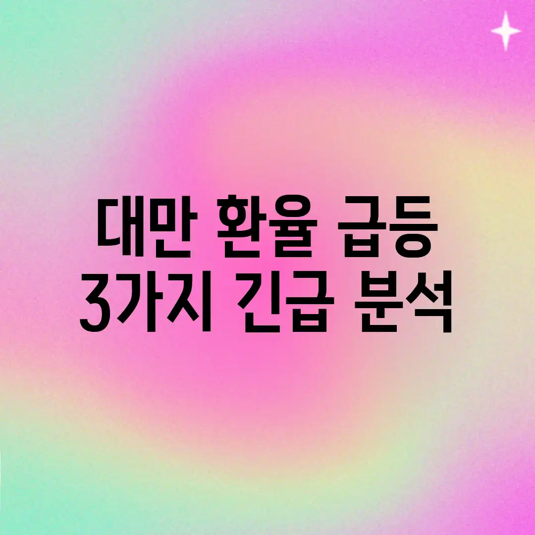 대만 환율 급등! 3가지 긴급 분석 대만 환율 급등! 3가지 긴급 분석