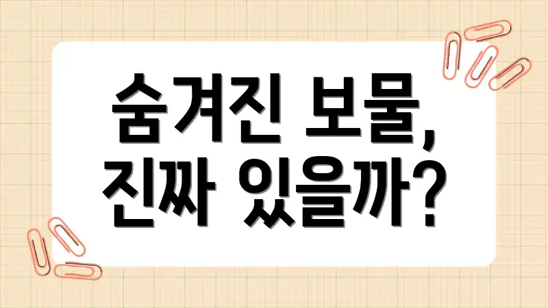 숨겨진 보물, 진짜 있을까?