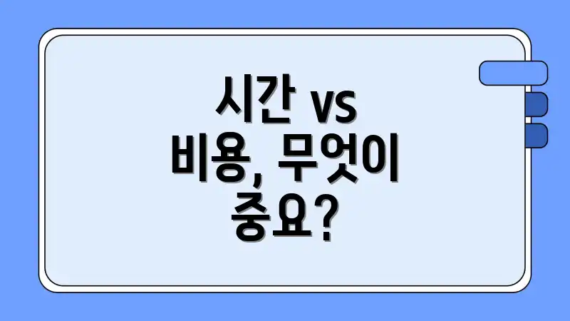 시간 vs 비용, 무엇이 중요?