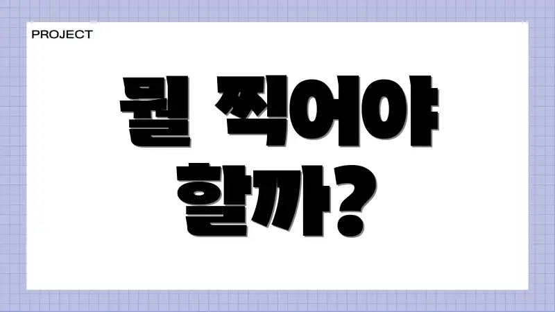 뭘 찍어야 할까?