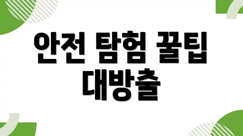 안전 탐험 꿀팁 대방출