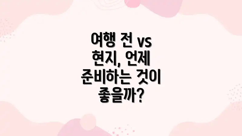 여행 전 vs 현지, 언제 준비하는 것이 좋을까?