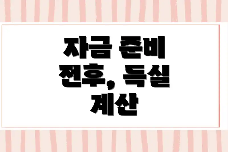 자금 준비 전후, 득실 계산