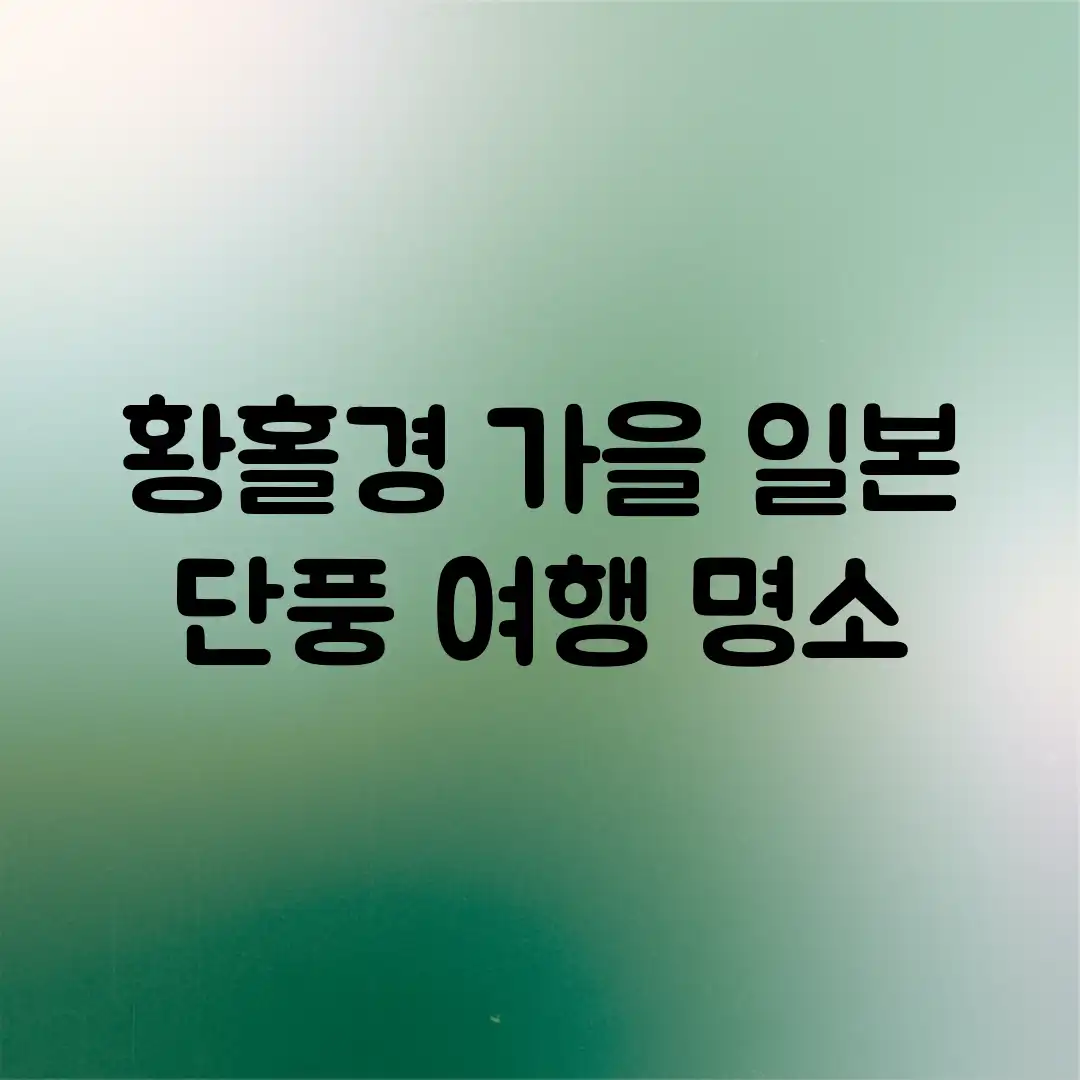 황홀경! 가을 일본 단풍 여행 명소 황홀경! 가을 일본 단풍 여행 명소