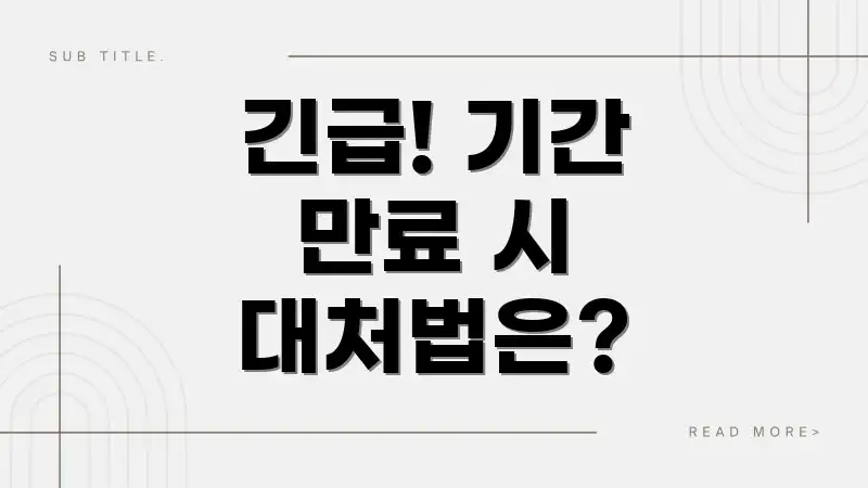 긴급! 기간 만료 시 대처법은?