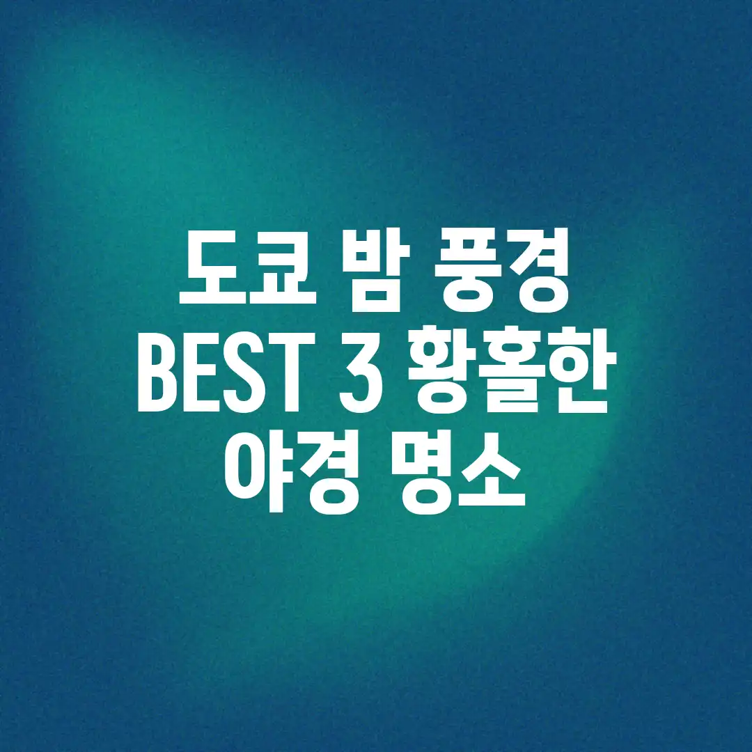 도쿄 밤 풍경 BEST 3: 황홀한 야경 명소 도쿄 밤 풍경 BEST 3: 황홀한 야경 명소