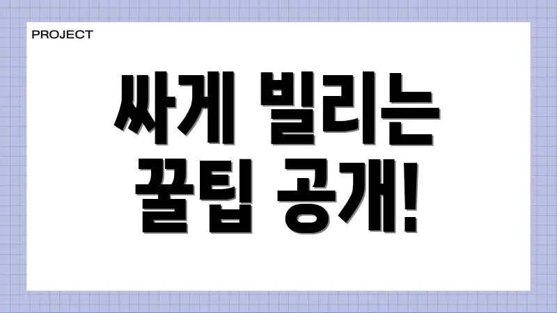 싸게 빌리는 꿀팁 공개!