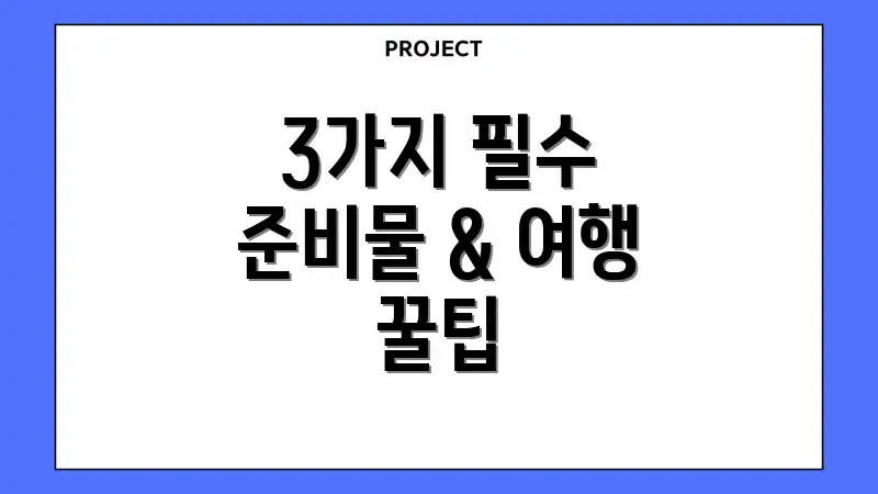 3가지 필수 준비물 & 여행 꿀팁