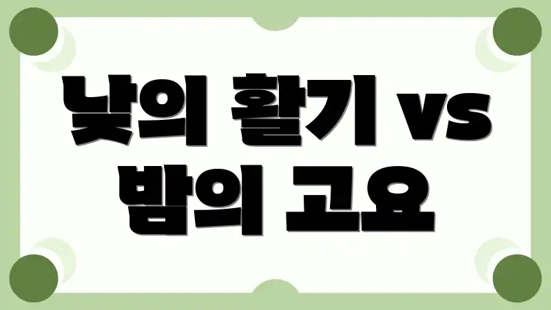 낮의 활기 vs 밤의 고요