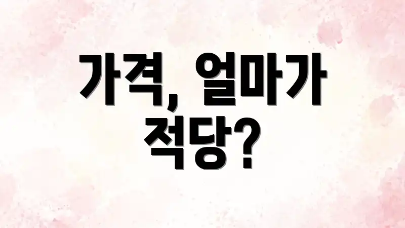 가격, 얼마가 적당?