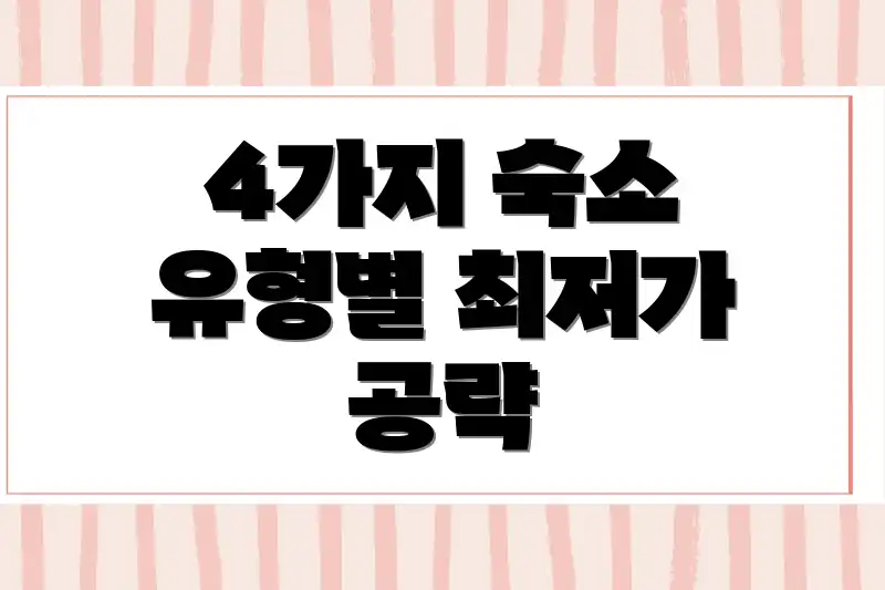 4가지 숙소 유형별 최저가 공략