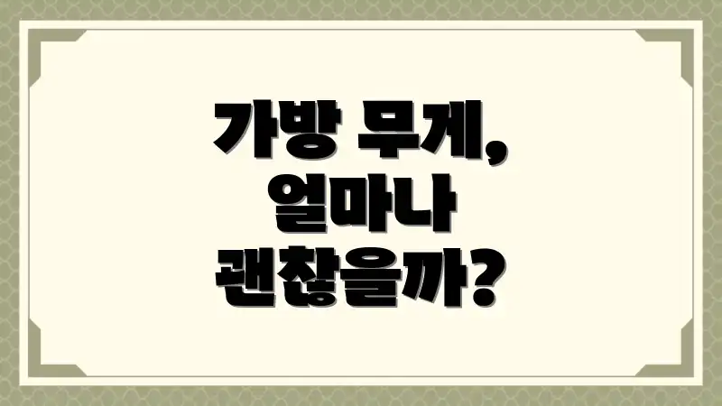 가방 무게, 얼마나 괜찮을까?