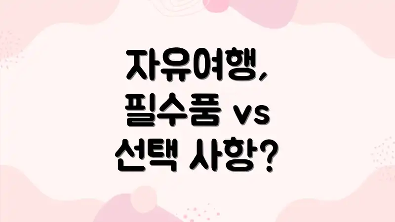 자유여행, 필수품 vs 선택 사항?