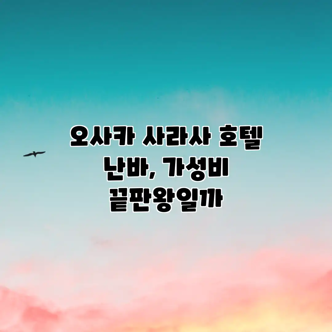 오사카 사라사 호텔 난바, 가성비 끝판왕일까? 오사카 사라사 호텔 난바, 가성비 끝판왕일까?