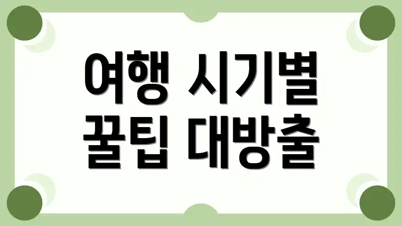 여행 시기별 꿀팁 대방출