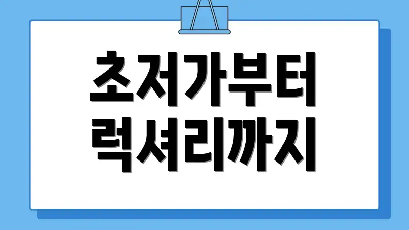 초저가부터 럭셔리까지
