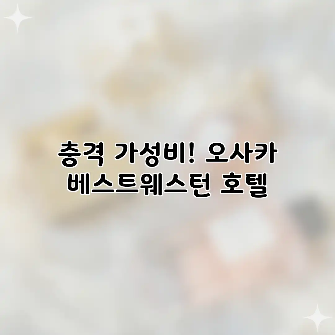 충격 가성비! 오사카 베스트웨스턴 호텔 충격 가성비! 오사카 베스트웨스턴 호텔