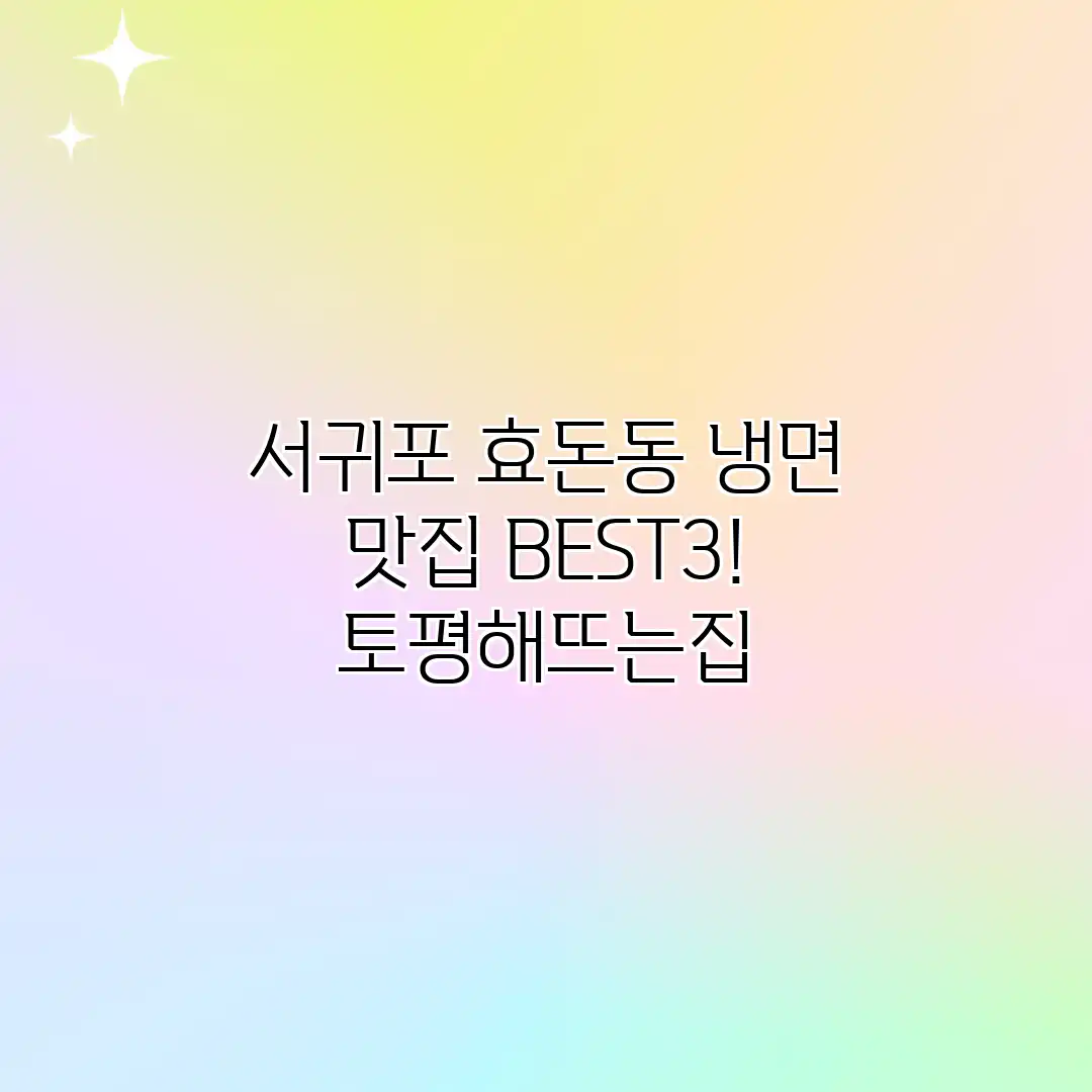 서귀포 효돈동 냉면 맛집 BEST3! 토평해뜨는집 서귀포 효돈동 냉면 맛집 BEST3! 토평해뜨는집