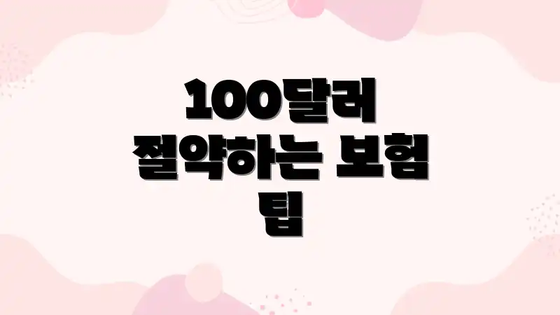 100달러 절약하는 보험 팁