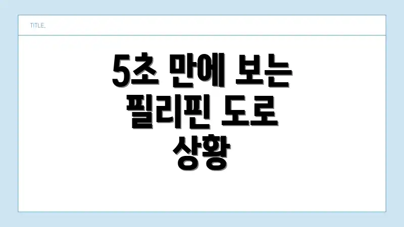 5초 만에 보는 필리핀 도로 상황