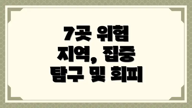 7곳 위험 지역, 집중 탐구 및 회피