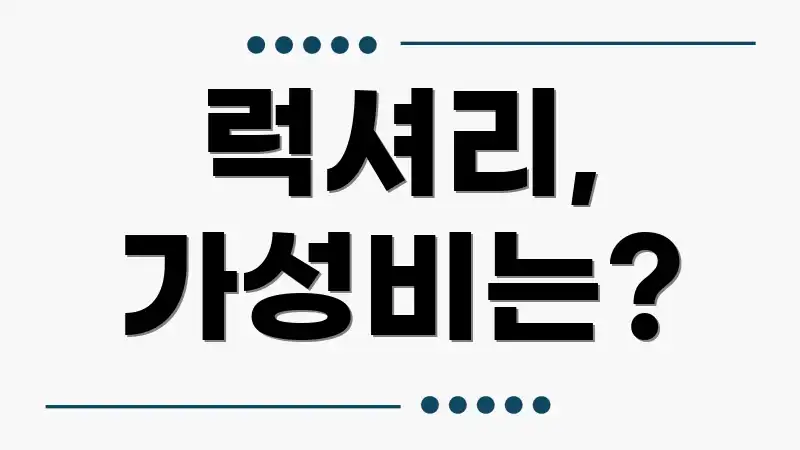 럭셔리, 가성비는?
