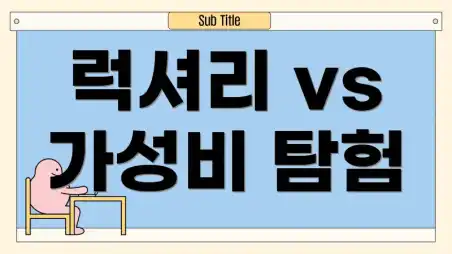 럭셔리 vs 가성비 탐험